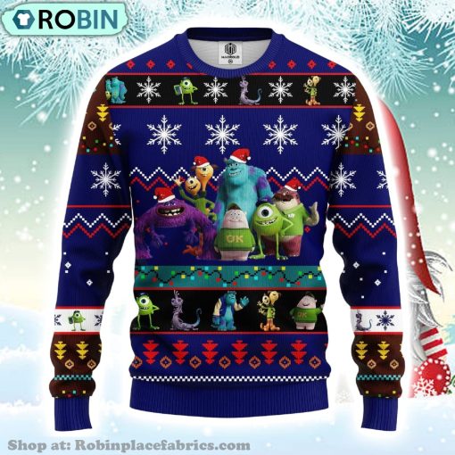 Merry Xmas Monsters University Characters Ugly Christmas Sweater