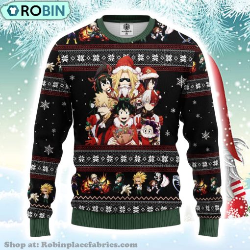 Merry Xmas My Hero Academia Anime Ugly Christmas Sweater