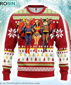 Merry Xmas Superman Batman Wonder Woman Dc Comics Ugly Christmas Sweater