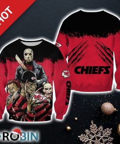 NFL Kansas City Chiefs A Nightmare On Elm Street Halloween Ugly Sweater Unisex