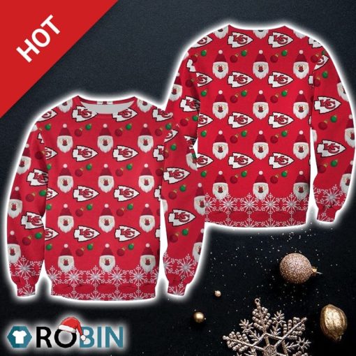 NFL Kansas City Chiefs Christmas Pattern Santa Clause Limited Edition Christmas Ugly Sweater Sweatshirt