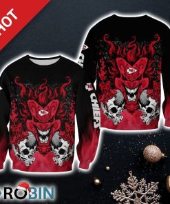 NFL Kansas City Chiefs Clown Halloween Limited Edition Christmas Ugly Sweater Sweatshirt