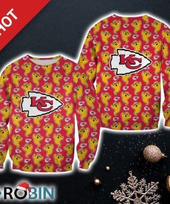 NFL Kansas City Chiefs Funny Ghosts Pattern Halloween Edition Christmas Ugly Sweater Sweatshirt