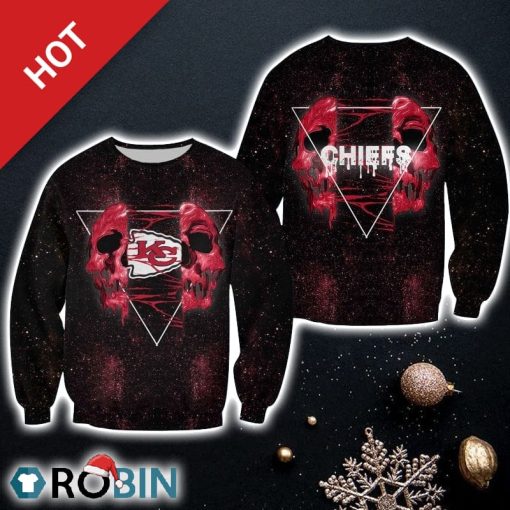 NFL Kansas City Chiefs Limited Edition All Over Print Christmas Ugly Sweater Sweatshirt Black