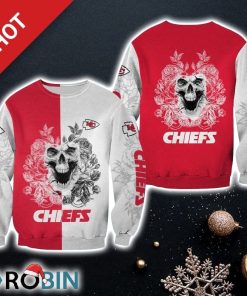 NFL Kansas City Chiefs Skull Limited Edition All Over Print Christmas Ugly Sweater Sweatshirt