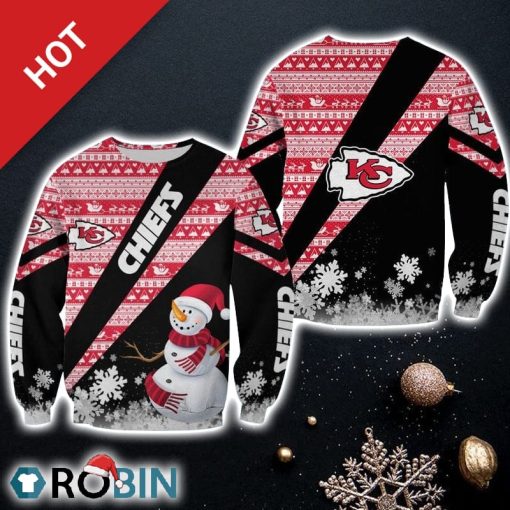NFL Kansas City Chiefs Xmas Snowman Limited Edition Christmas Ugly Sweater Sweatshirt