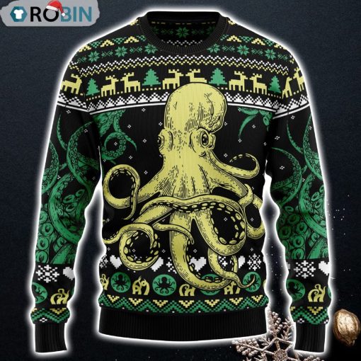 Octopus Cool Funny Sweaters Ugly Christmas Sweater