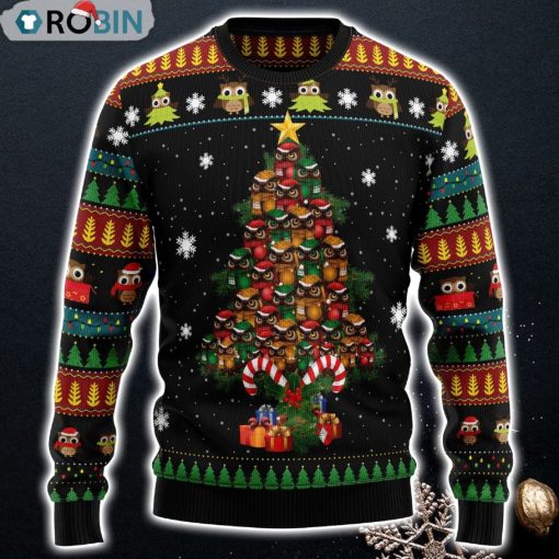 Owl Christmas Tree Ugly Christmas Sweater