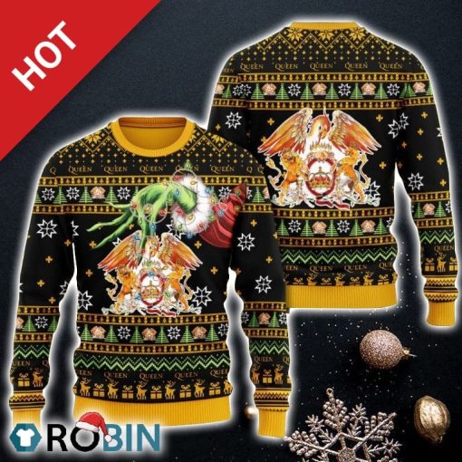Queen Band Ugly Sweater Yellow Christmas For Men And Women Gift