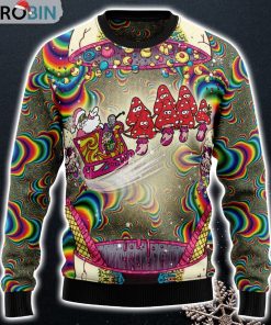 Santa And Mushroom Funny Sweaters Ugly Christmas Sweater