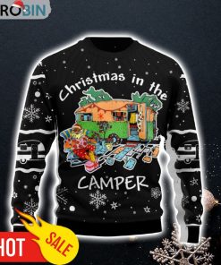 Santa Camping Ugly Christmas Sweater