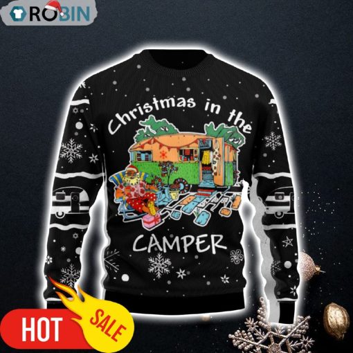 Santa Camping Ugly Christmas Sweater