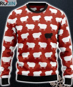 Sheep Black And White Funny Sweaters Ugly Christmas Sweater