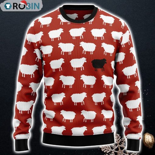 Sheep Black And White Funny Sweaters Ugly Christmas Sweater