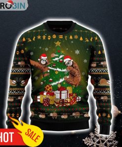 Sloth Christmas Tree Ugly Christmas Sweater