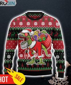 T-Rex Santa Christmas Ugly Christmas Sweater