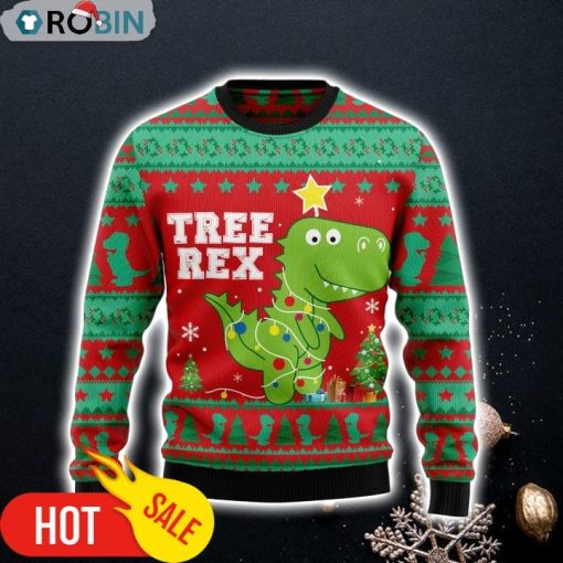 T-Rex Tree Christmas Ugly Christmas Sweater