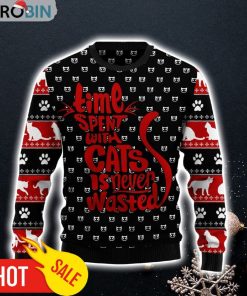 Time With Cat Christmas Ugly Christmas Sweater