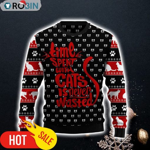 Time With Cat Christmas Ugly Christmas Sweater
