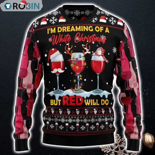 Wine Red Christmas Ugly Christmas Sweater