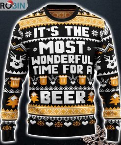 Wonderful Time For A Beer Funny Sweaters Ugly Christmas Sweater