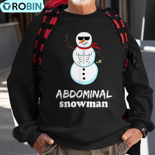 Abdominal Snowman Christmas Pun Joke Ugly Christmas Sweatshirt