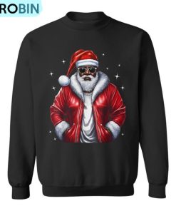 African American Santa Christmas Pajama Cool Black X-Mas Ugly Christmas Sweatshirt