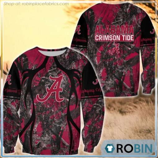Alabama Crimson Tide Hunting Pattern All Over Print Sweatshirt