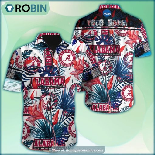 Alabama Crimson Tide Tropical Design Hawaiian Shirt