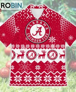 Alabama Crimson Tide Ugly Christmas Design Short Sleeve Shirt Alabama Crimson Tide Ugly Christmas Design Short Sleeve Shirt