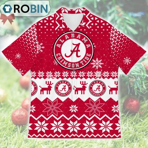 Alabama Crimson Tide Ugly Christmas Design Short Sleeve Shirt