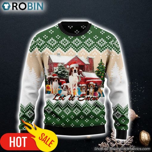 American Foxhound Let It Snow Dog Lover Ugly Christmas Sweater Gifts For Dog Lovers