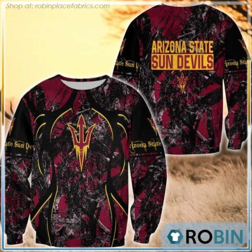 Arizona State Sun Devils Hunting Pattern All Over Print Sweatshirt