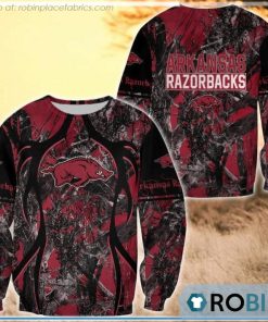 Arkansas Razorbacks Hunting Pattern All Over Print Sweatshirt