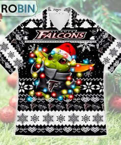 Atlanta Falcons Baby Yoda Star Wars Ugly Christmas Design Short Sleeve Shirt Atlanta Falcons Baby Yoda Star Wars Ugly Christmas Design Short Sleeve Shirt