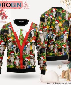 Australian Shepherd Xmas Pine Ugly Christmas Sweater