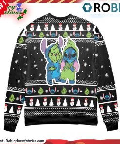 baby-grinch-and-stitch-snowman-pattern-claus-ugly-christmas-sweatshirt-sweater-3