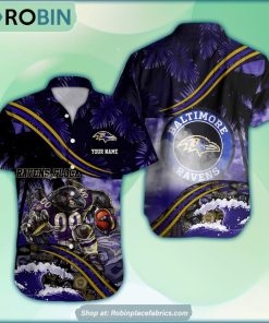Baltimore Ravens Mascot 3D Printed Summer Hawaiian Shirt Custom Baltimore Ravens Mascot 3D Printed Summer Hawaiian Shirt Custom
