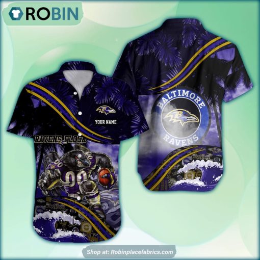 Baltimore Ravens Mascot 3D Printed Summer Hawaiian Shirt Custom