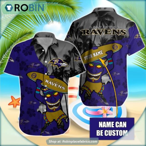 Baltimore Ravens Tiki Man NFL Hawaiian Shirt
