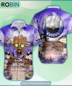 Baltimore Ravens x Baby Groot Summer Hawaiian Shirt