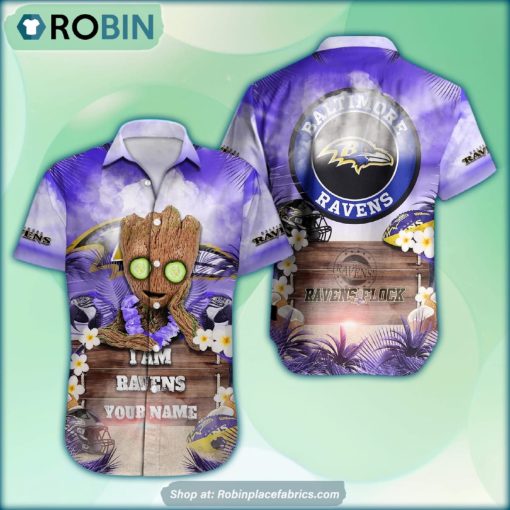 Baltimore Ravens x Baby Groot Summer Hawaiian Shirt