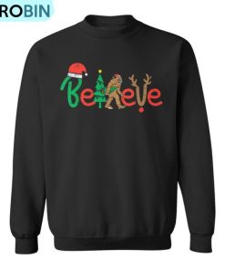 Believe Bigfoot Sasquatch In Mask Christmas Quarantine Ugly Christmas Sweatshirt