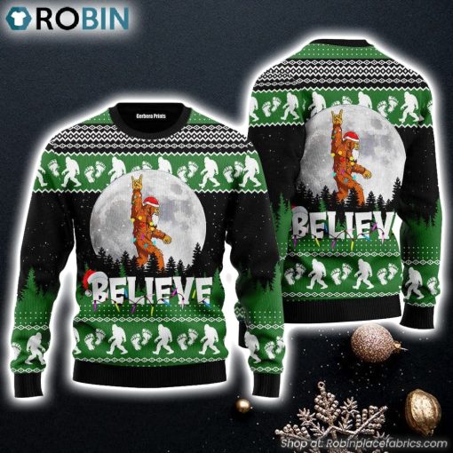 Bigfoot Believe Ugly Christmas Sweater For Gift For Christmas