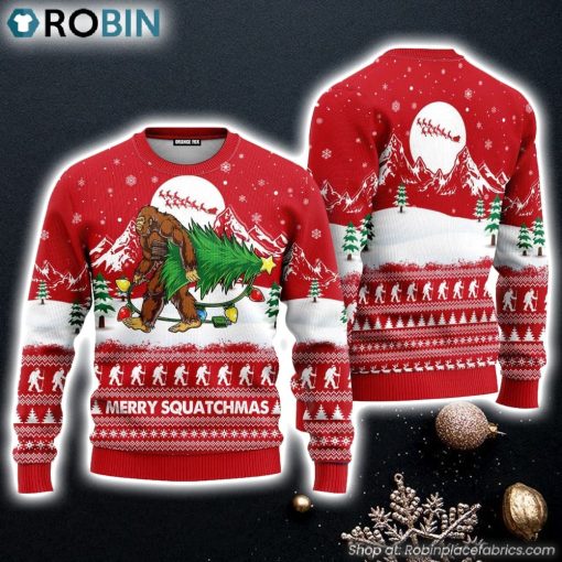Bigfoot Mery Squatchmas Ugly Christmas Sweater For Gift For Christmas