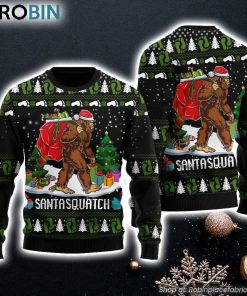 Bigfoot Santasquatch Ugly Christmas Sweater For Gift For Christmas