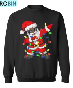 Black African American Santa Claus Christmas Pajamas 2023 Ugly Christmas Sweatshirt