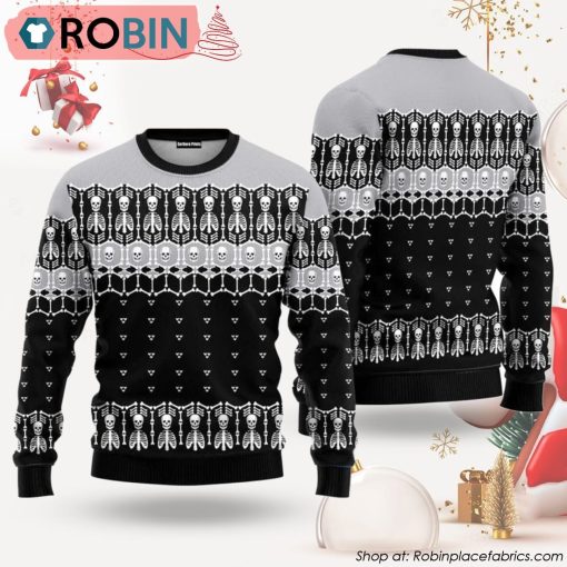 Black And White Skeleton Ugly Christmas Sweater