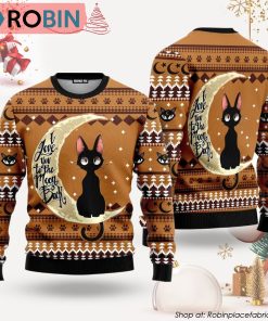 Black Cat Moon And Back Ugly Christmas Sweater