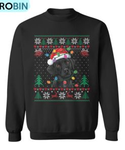 Black Lab Labrador Christmas Santa Hat Dog Ugly Sweater Ugly Christmas Sweatshirt